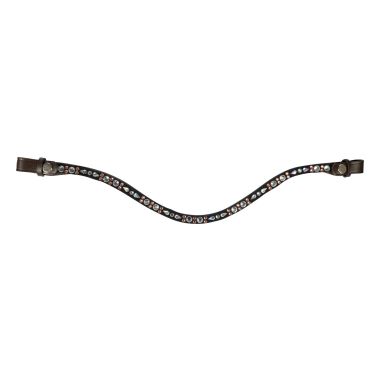 HKM Sparkle Pannband brun läder