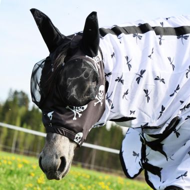Equitare Lycra Skull and crossbones Flughuva med UV-skydd