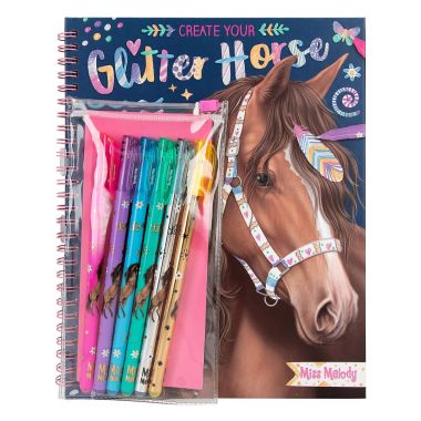 Miss Melody coloring bok med glitterpennor